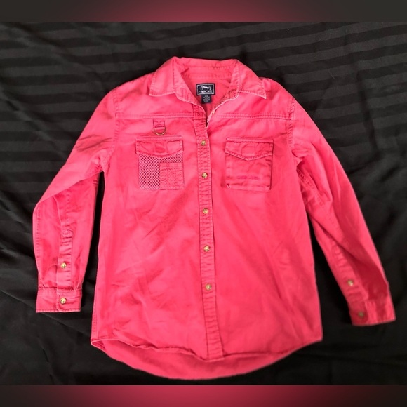 Vtg Cherokee Pink Button-Up Shirt - Picture 6 of 10